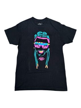 🔥🔥 Riff Raff Neon Icon Black Graphic Y2K T-Shirt Men Size Large - EUC